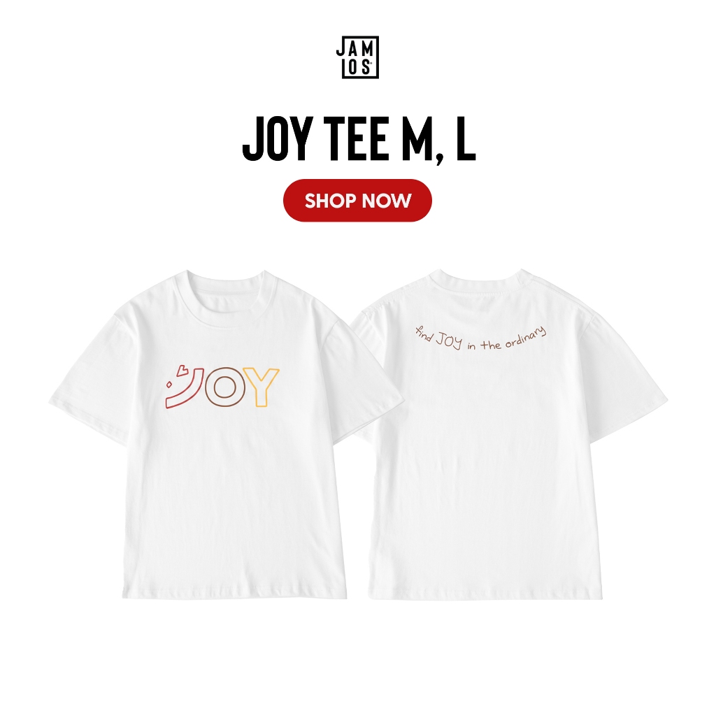 Joy Tee - Áo thun trắng vải cotton phom boxy Jamlos