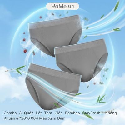 Combo 3 Quần Lót Tam Giác Nam Bamboo StayFresh™ Kháng Khuẩn #Y2010 084 21548 |YaMe|