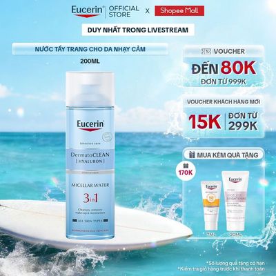 [KOL x Eucerin]Nước tẩy trang dịu nhẹ cho da nhạy cảm Eucerin DermatoCLEAN Micellar 200ml