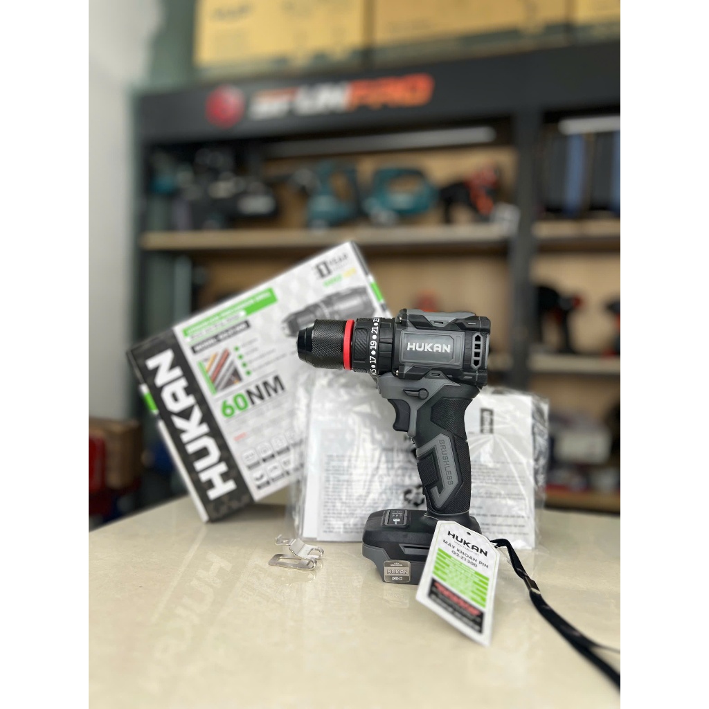 HUKAN CHÍNH HÃNG : Khoan HUKAN G2-Z1300 đầu kẹp 13mm và compo kèm pin đóng chân M21
