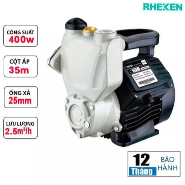 [Kho bơm Rheken] Máy Bơm Nước Chân Không JLM60 400W Rheken -Máy Chạy Êm Hút Khỏe Đẩy Cao,Tiết Kiệm Đ