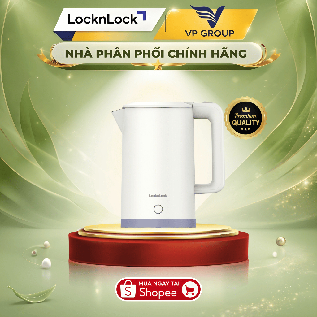 [CHÍNH HÃNG] Ấm đun siêu tốc Locknlock Electric kettle 1.7L - Màu ngà - EJK728IVY (VPG)