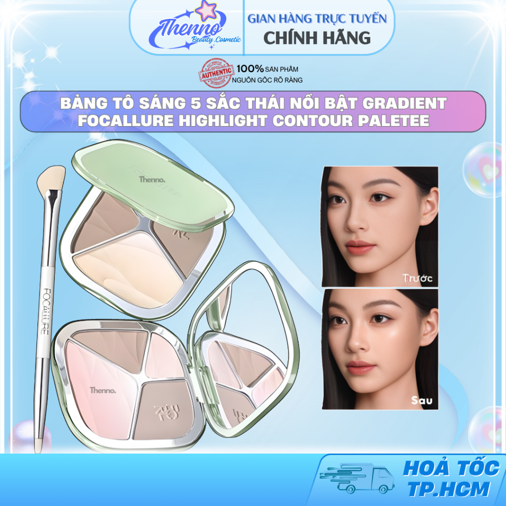Bảng Tô Sáng 5 Sắc Thái Nổi Bật Gradient Focallure Highlight Contour Paletee