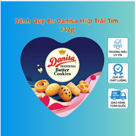 Bánh Quy Bơ Danisa Hộp Hình Trái Tim 132g thơm ngon