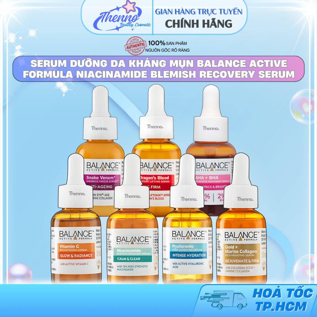 Serum Dưỡng Da Kháng Mụn Balance Active Formula Niacinamide Blemish Recovery 15% Serum 30ml