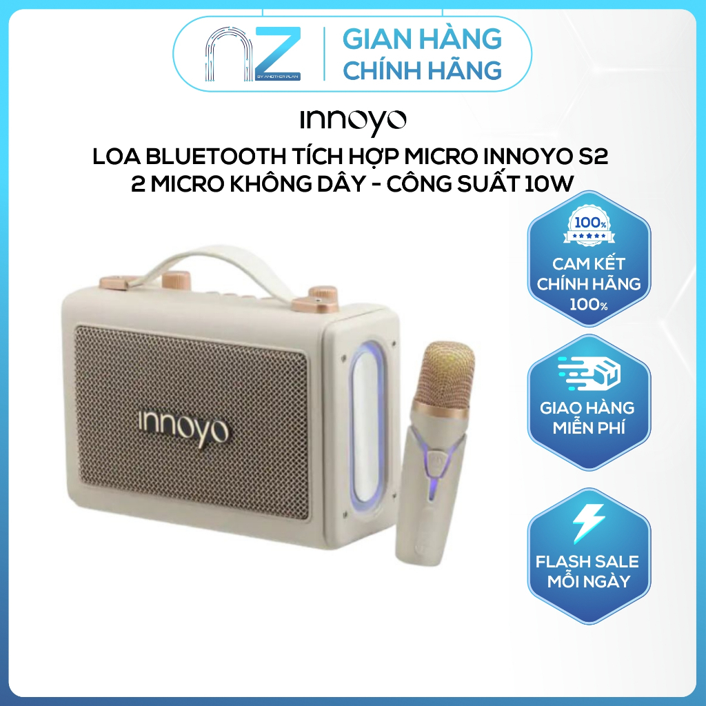 Loa Bluetooth Tích Hợp Micro Innoyo S2 - 2 micro không dây - Công suất 10W