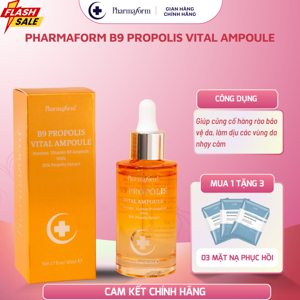 ✅ MUA 1 TẶNG 3 Pharmaform B9 Propolis Vital Ampoule phục hồi da nhạy cảm