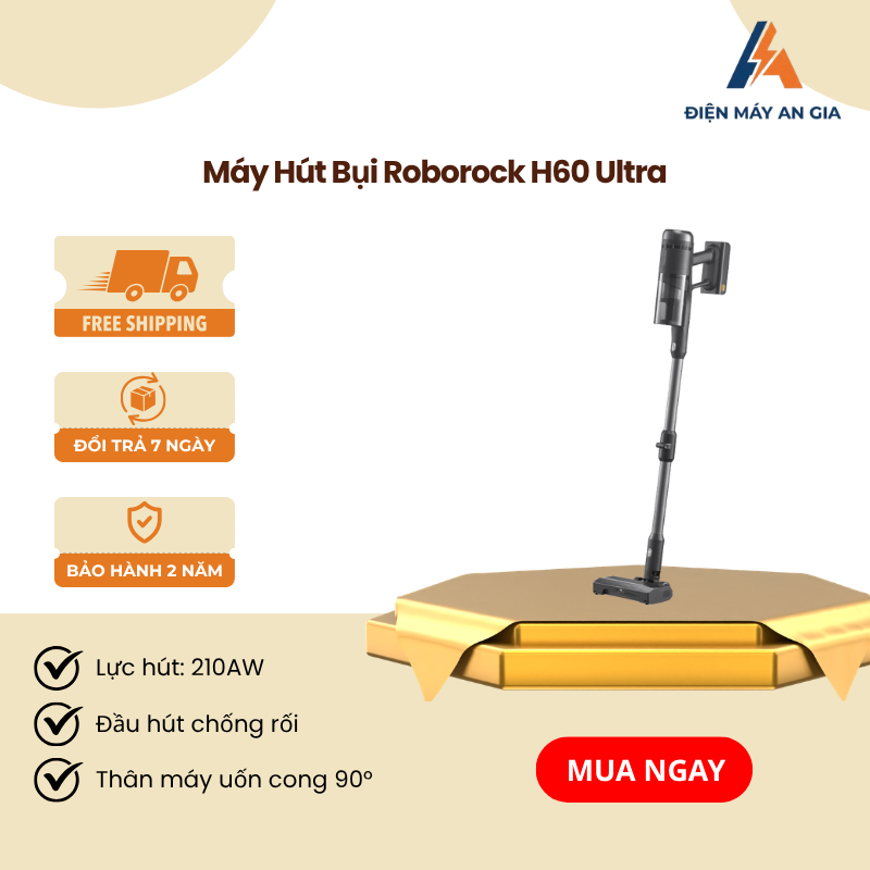 Máy Hút Bụi Roborock H60 Ultra – Màn Hình Led Trực Quan – Hệ Thống Lọc 5 Lớp – PEB