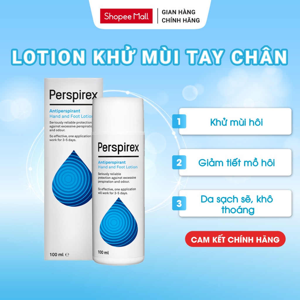 Dung Dịch Khử Mùi & Ngăn Mồ Hôi Tay Chân Perspirex Lotion Antiperspirant Hand and Foot 100ml