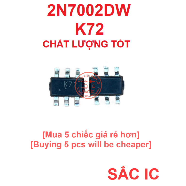 [KHAY 2] 2N7002DW K72 Mofet kép - Mới nguyên bản - Original NEW