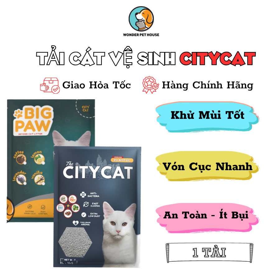 [HỎA TỐC HCM] Tải 7 Túi Cát CityCat Vệ Sinh Mèo 8L