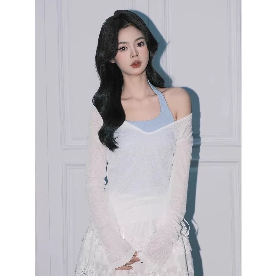 [SET 2 MÓN] Set Áo Thun Giấy Đi Biển Kèm Áo Yếm Choàng Cổ Phong Cách Hàn Quốc Phù Hợp Mùa Hè Giveme.clothing_saigon | BigBuy360 - bigbuy360.vn