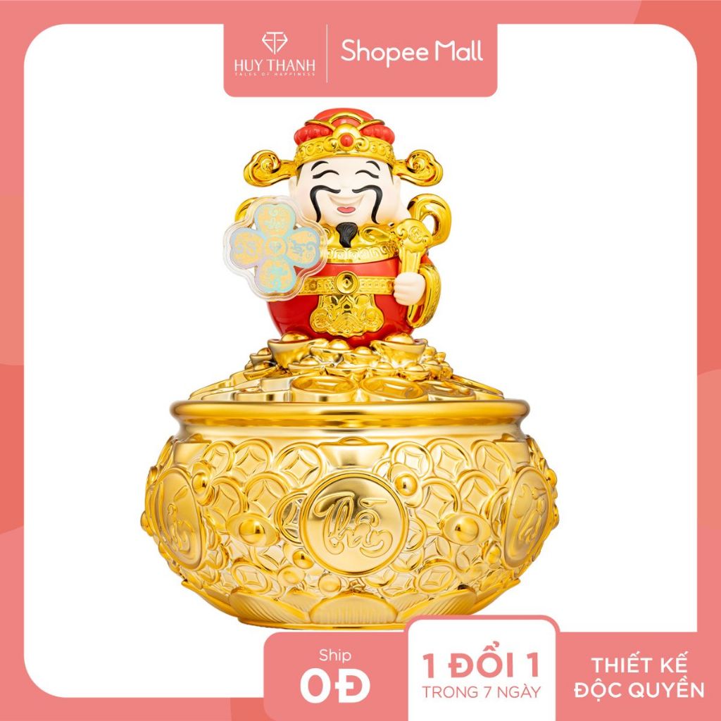 Quà Tặng Hũ Thần Tài Vàng 24k (Chứa 0.002gram Vàng 24k) Huy Thanh Jewelry