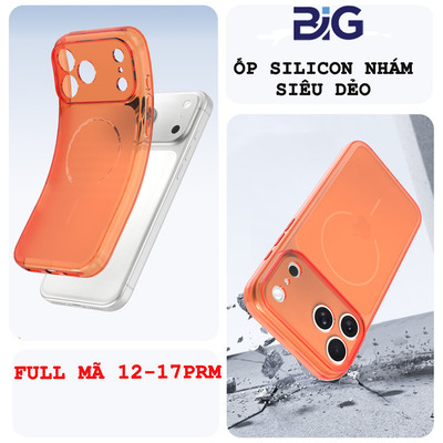 Ốp Lưng Silicon Dẻo Lưng Nhám Hỗ Trợ Sạc Không Dây Không Ố Vàng Cho Điện Thoại 12-17