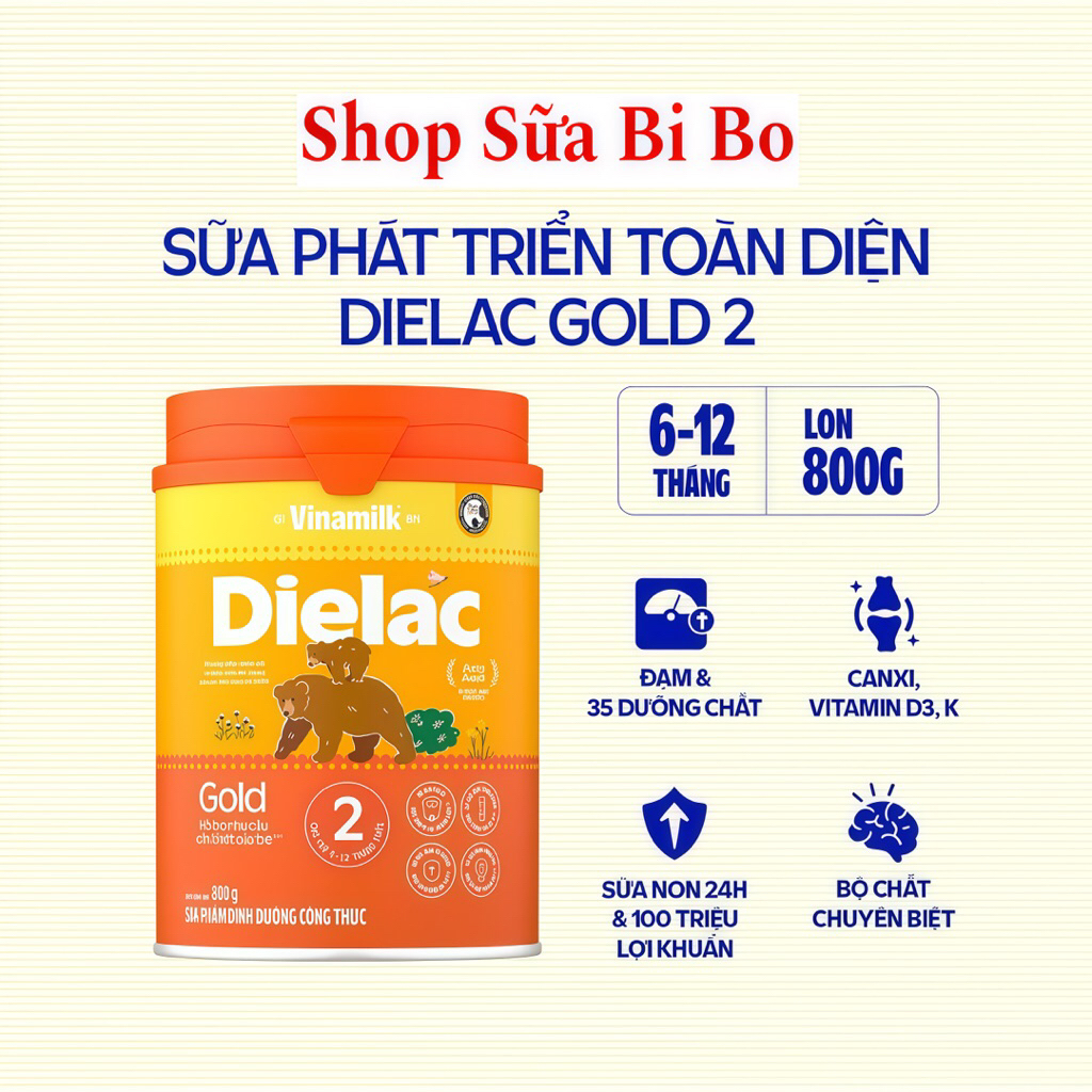 Sữa Bột Vinamilk Dielac Alpha Gold Số 2 Hộp Thiếc - 800g
