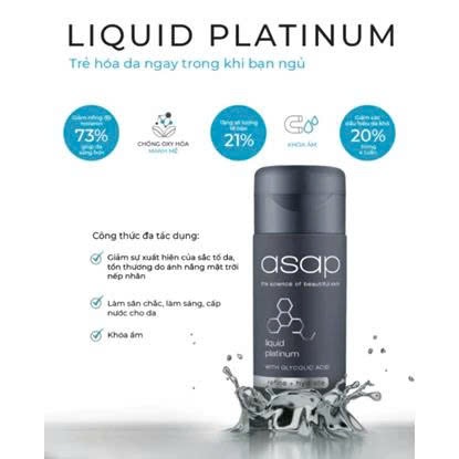 (CTY) Nước Thần Asap Liquid Platinum 130ml- Dưỡng ẩm, làm sáng da, giảm nếp nhăn hiệu quả. elite