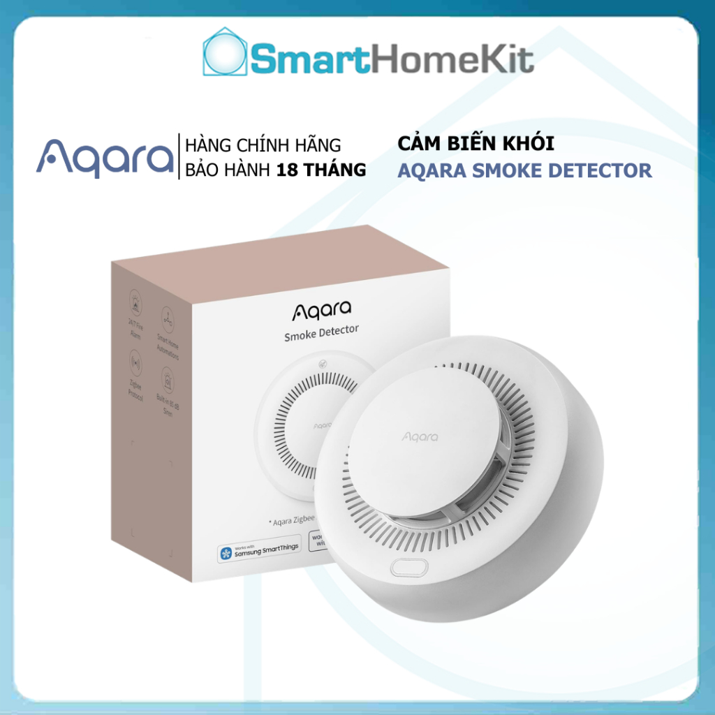 [Bản Quốc Tế] Cảm biến khói Aqara Smoke Sensor Zigbee - Tương thích HomeKit, Aqara Home