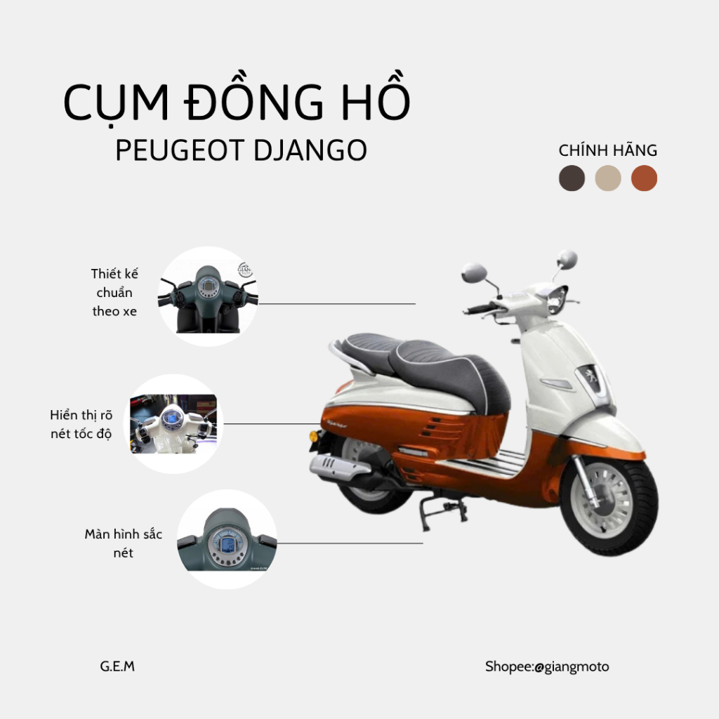 Cụm Đồng Hồ Công Tơ Mét Peugeot Django 125/150 - Chính Hãng