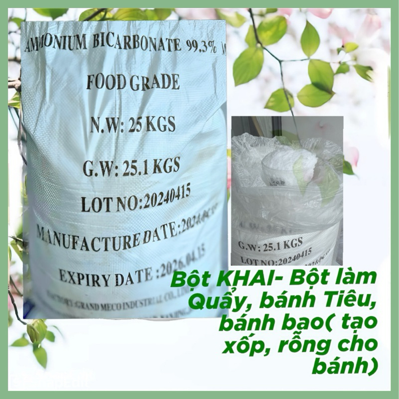 Bột Khai NH₄HCO₃ (Ammonium Bicarbonate) - Muối Nở Tạo Xốp Vật Liệu Nhựa, Cao Su, Hàng Công Nghiệp (1