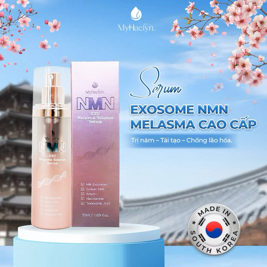 Tinh chất NMN Exosome Myhealyn giúp trẻ hóa , dưỡng trắng mờ thâm nám