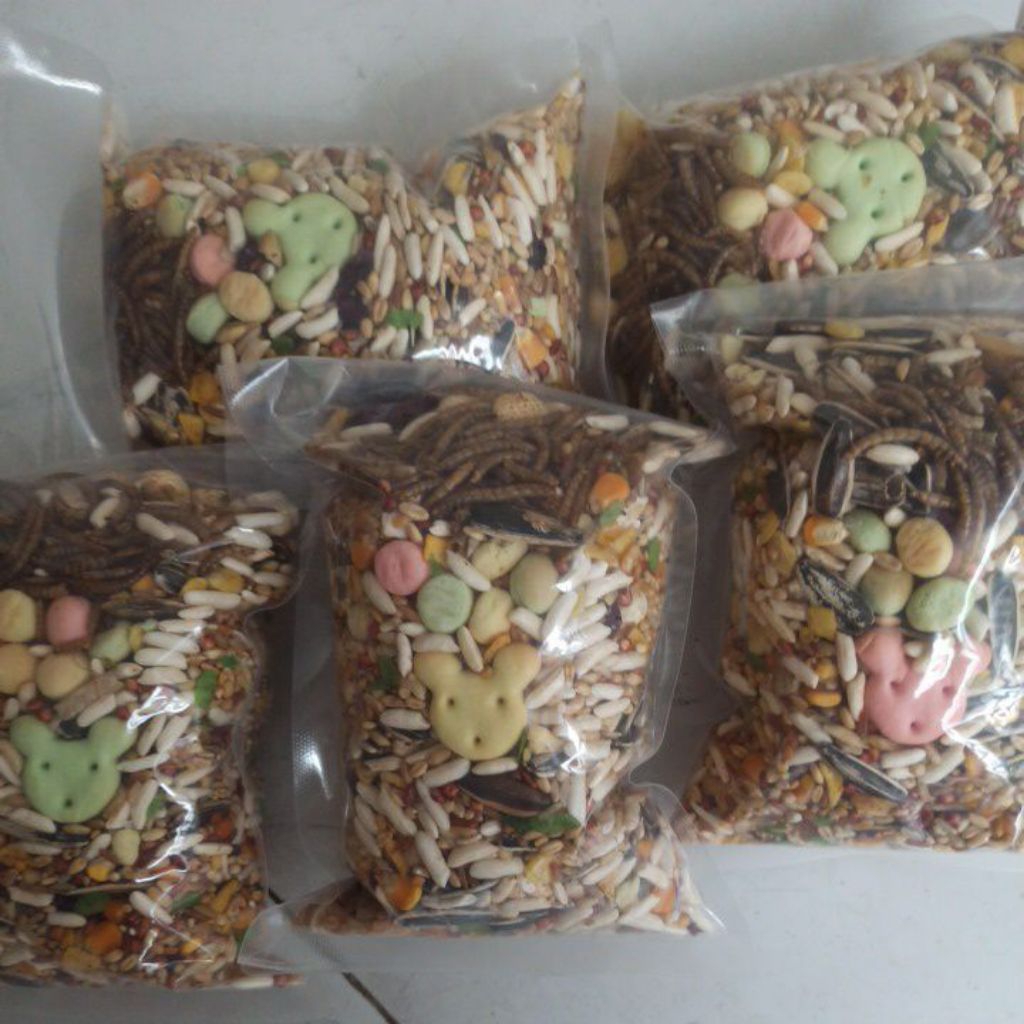 (TRỘN SÂU - RANG BƠ - SỈ) Thức ăn trộn sâu ngon cho hamster, 400gr/bịch.