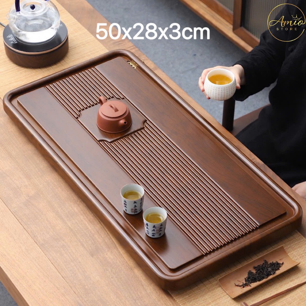 Khay trà đẹp cao cấp, khay trà đạo đựng ấm chén sang trọng khay trà phúc lộc