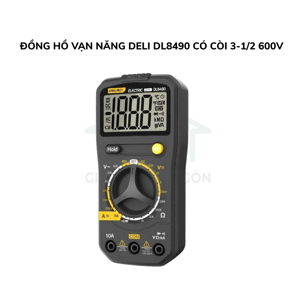 𝐃𝐞𝐥𝐢 - Đồng hồ vạn năng deli DL8490 có còi 3-1/2 600V-SGTOOLS