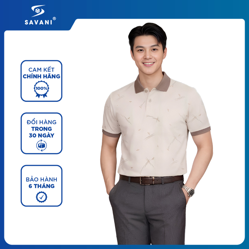 Áo Polo Nam SAVANI Form SlimFit Năng Động, Trẻ Trung, Tay Bo Nam Tính, Thanh Lịch MPSA017S6