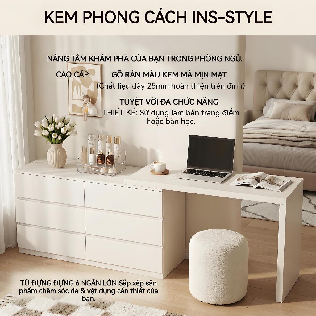 ALVIN Bàn trang điểm bàn làm việc bao gồm các ngăn tủ tiết kiệm rất nhiều không gian và có dung tích lớn | BigBuy360 - bigbuy360.vn