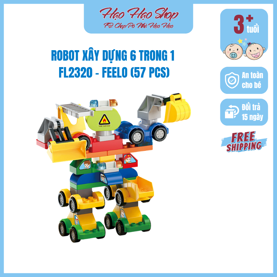 Đồ Chơi Lắp Ráp FEELO Xe Ô Tô Mini FE1 Cho Bé 3 tuổi, Phát Triển Tư Duy, nhựa abs an Toàn cho bé