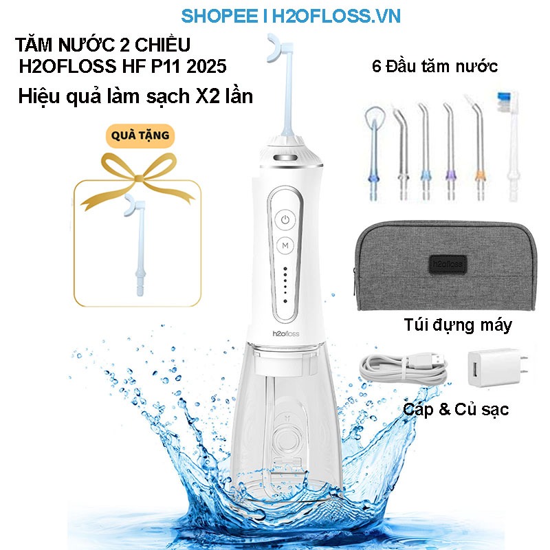 [Tặng đầu tăm 2 chiều ] Tăm nước h2ofloss HF - P11 2025  Bản nâng cấp, HF9P, 6P. Bảo hành 12 tháng.