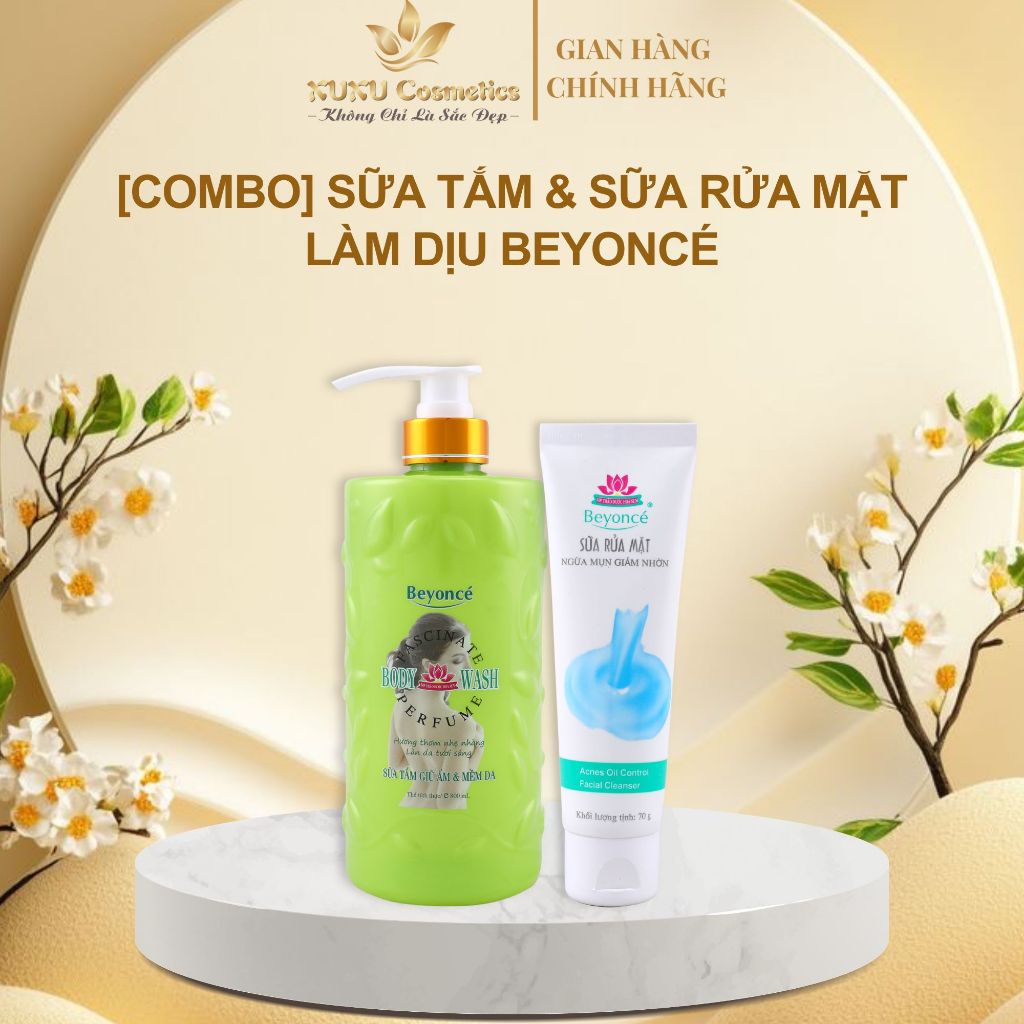 Combo Sữa tắm Beyonce & Sữa rửa mặt giảm mụn Beyonce
