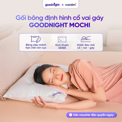 Gối Ngủ Goodnight Mochi Thiết Kế Công Thái Học Cho Mọi Tư Thế Ngủ 45x65 cm