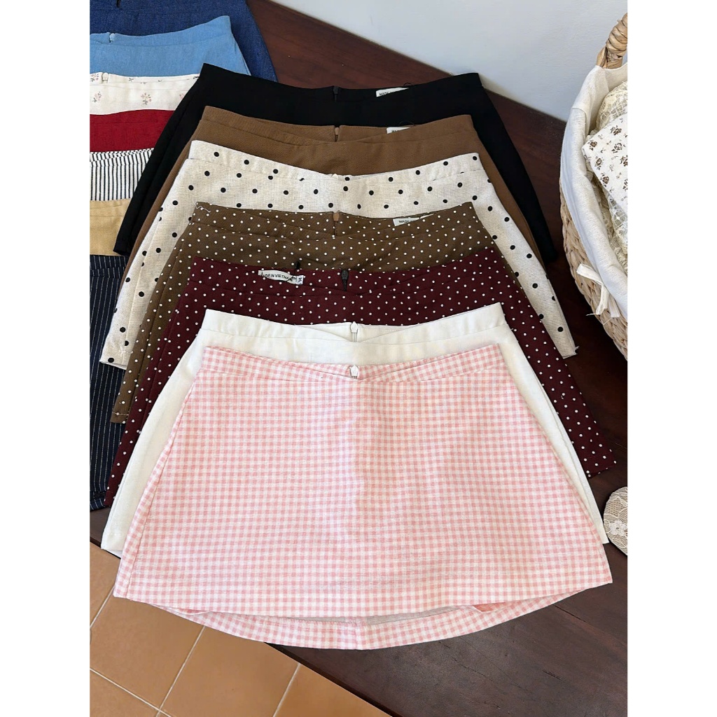 CHÂN VÁY CẠP TRỄ, có quần trong - 2 lớp, dây kéo phía sau lưng, size SML