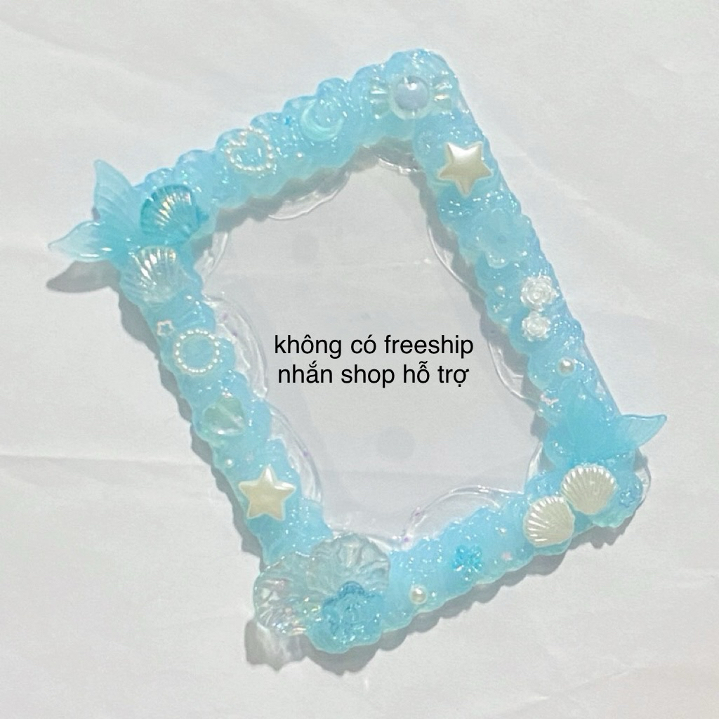 Toploader decor kem thạch viền mây đuôi cá xanh biển