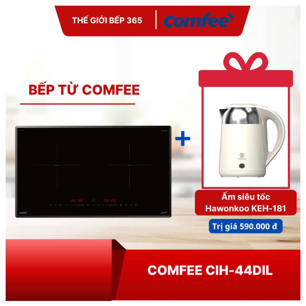 Bếp từ thông minh COMFEE CIH-44DIL – AI Inverter tiết kiệm điện, Booster 2500W