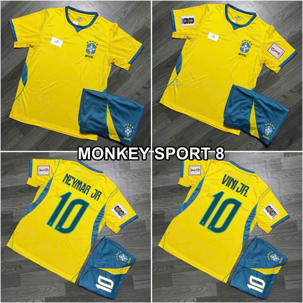 Bộ Quần Áo Bóng Đá ĐT Brazil WC 2026 in Neymar 10 Sân Nhà - Chuẩn Thi Đấu - Vải Thái Cao Cấp - MONKE