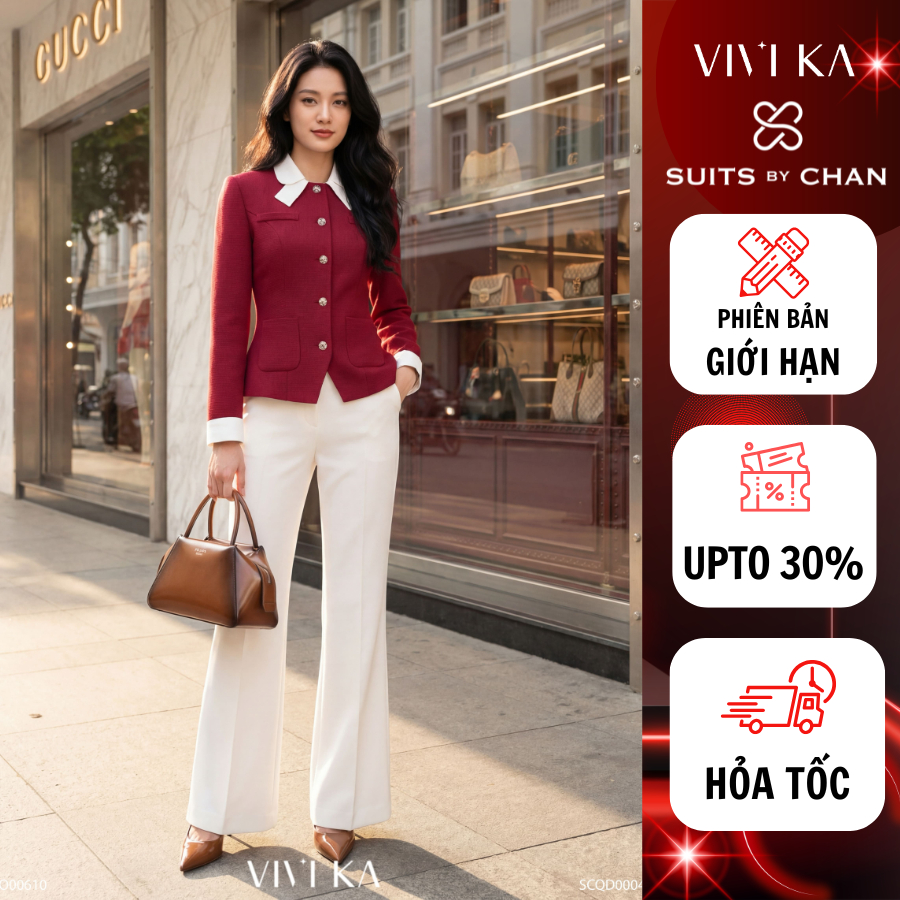 Quần ống loe nữ Alva SUITS BY CHAN, quần dài thiết kế sang trọng công sở, đi làm, dự tiệc