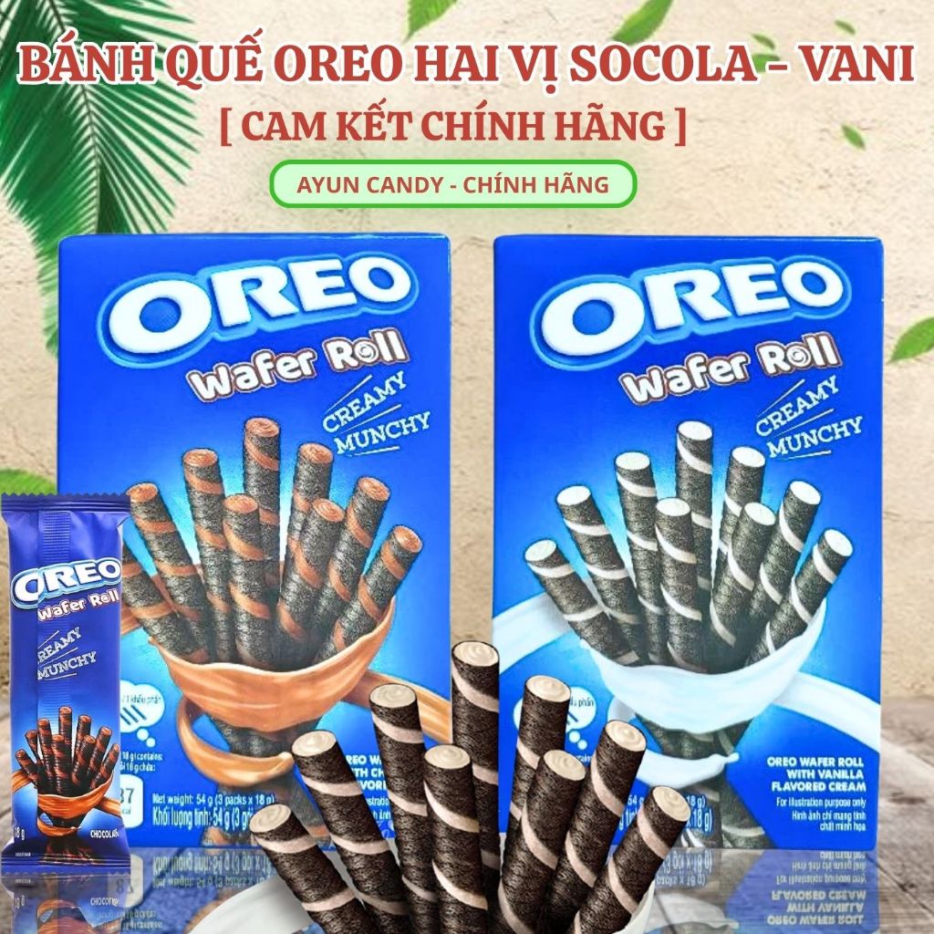 [COMBO 5 HỘP] Bánh Quế Oreo Hộp 54g - Oreo Bánh Quế Socola - Bánh quế vị vani Oreo Wafer Roll - Bánh