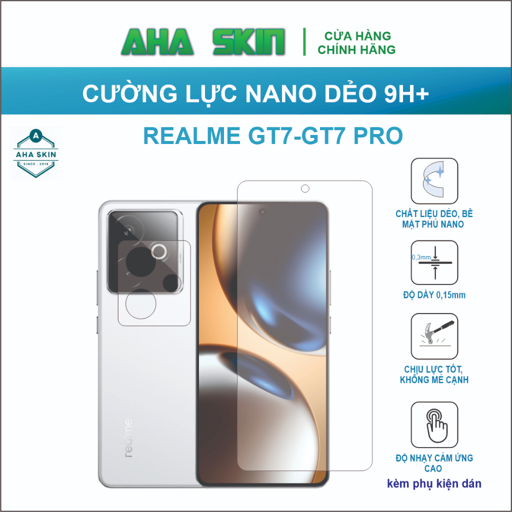 Miếng dán cường lực máy Realme GT7-GT7 Pro, cường lực dẻo 9h+