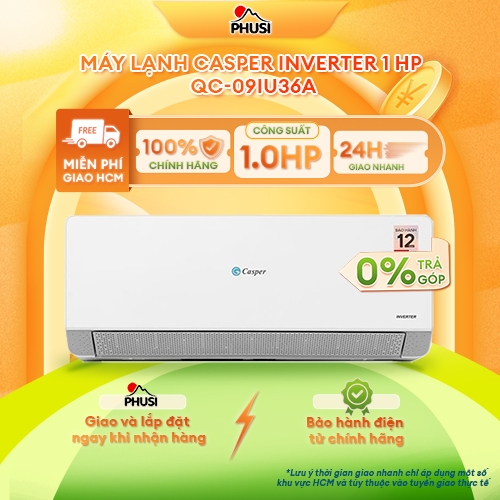 [SHOPEE LẮP ĐẶT] Máy lạnh Casper Inverter 1/1.5 HP QC-09IU36A/QC-12IU36A - CHÍNH HÃNG