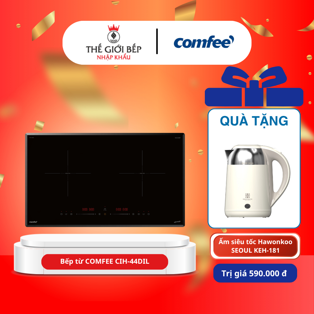 Bếp từ thông minh COMFEE CIH-44DIL – AI Inverter tiết kiệm điện, Booster 2500W