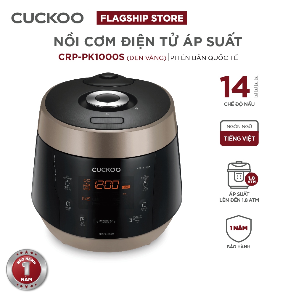 Nồi cơm điện tử áp suất CUCKOO CRP-PK1000S 1,8 lít - Hàng chính hãng | BigBuy360 - bigbuy360.vn