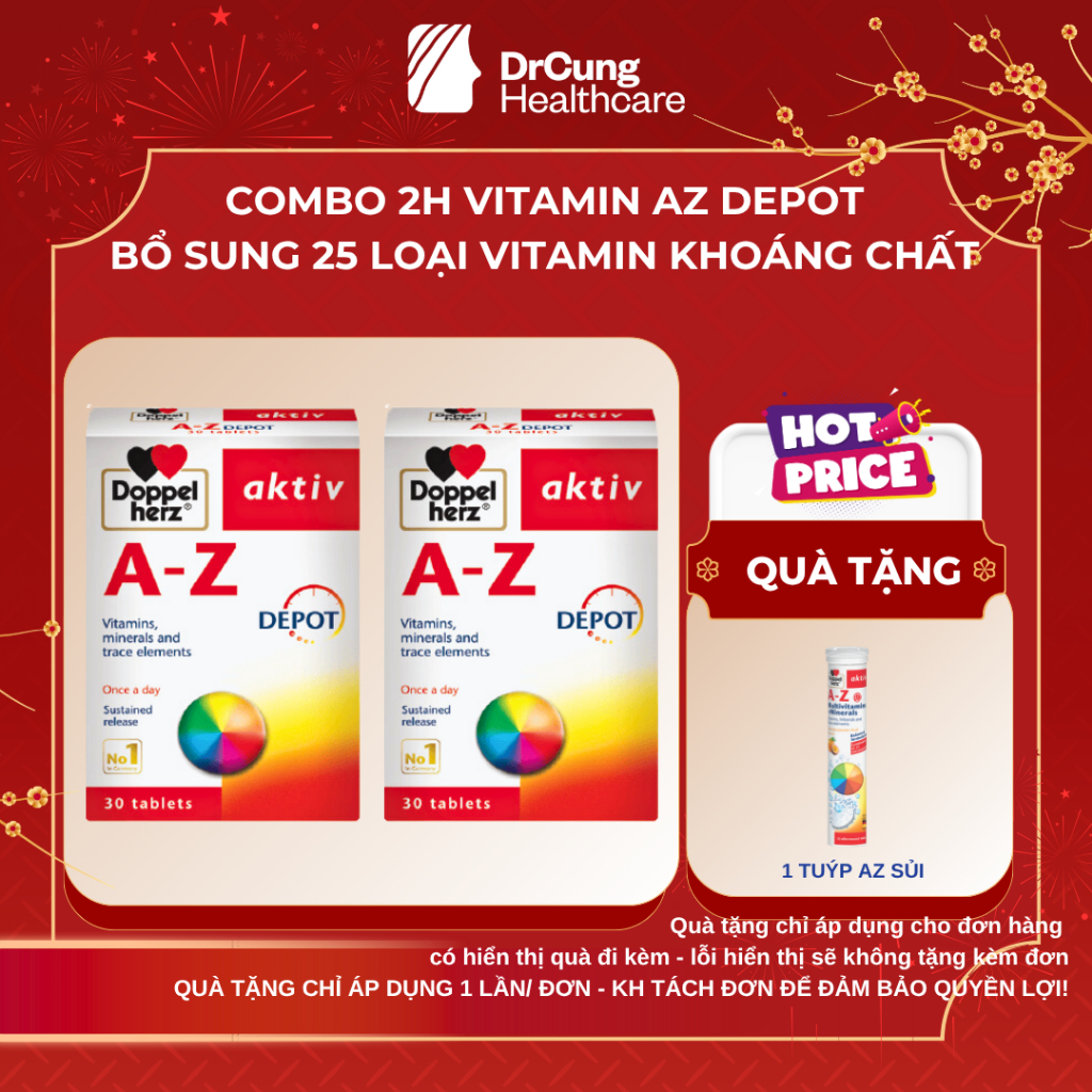 COMBO 2 HỘP Vitamin Tổng Hợp AZ Depot - Bổ Sung Vitamin, Tăng Sức Đề Kháng, Miễn Dịch DrCung Healthc