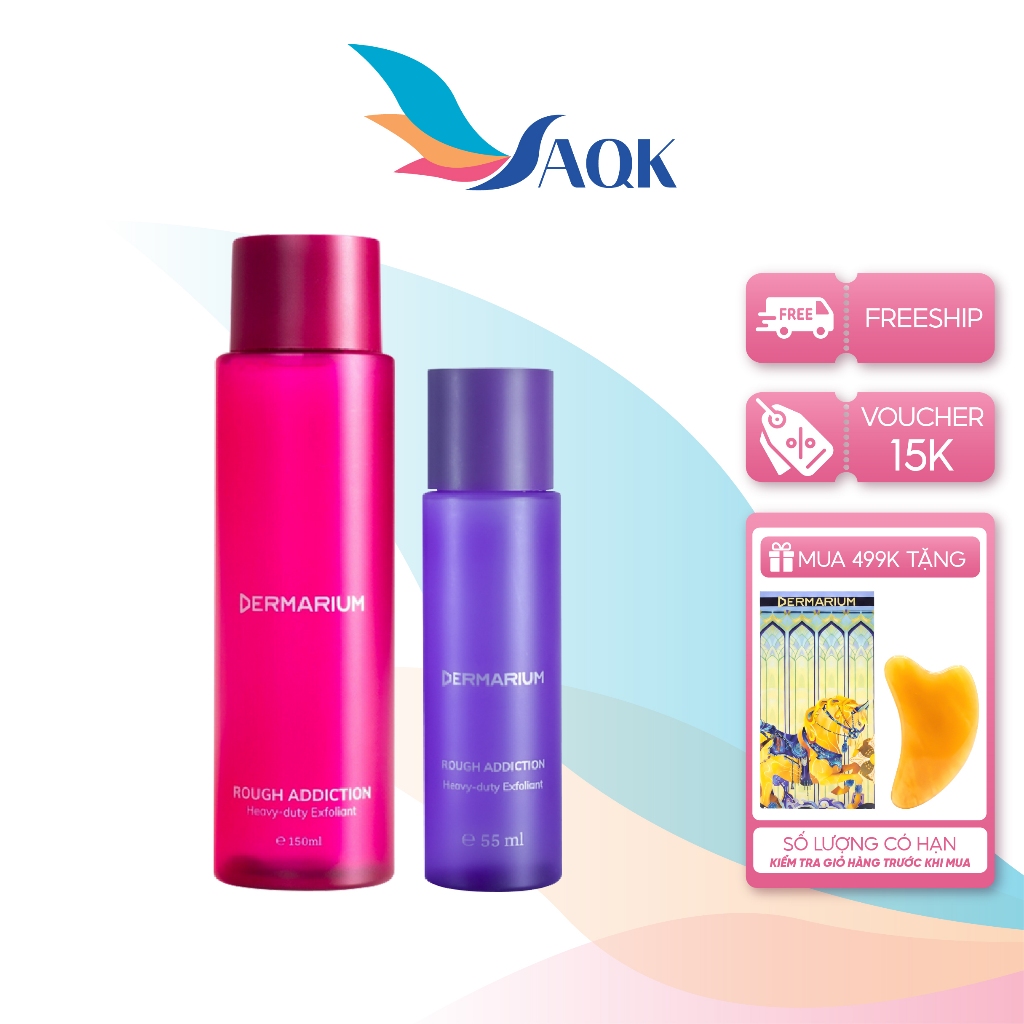 Tẩy tế bào chết Dermarium Rough Addiction 8% Glycolic + Lactic Acid (55ml/150ml) - Giúp loại bỏ tế b