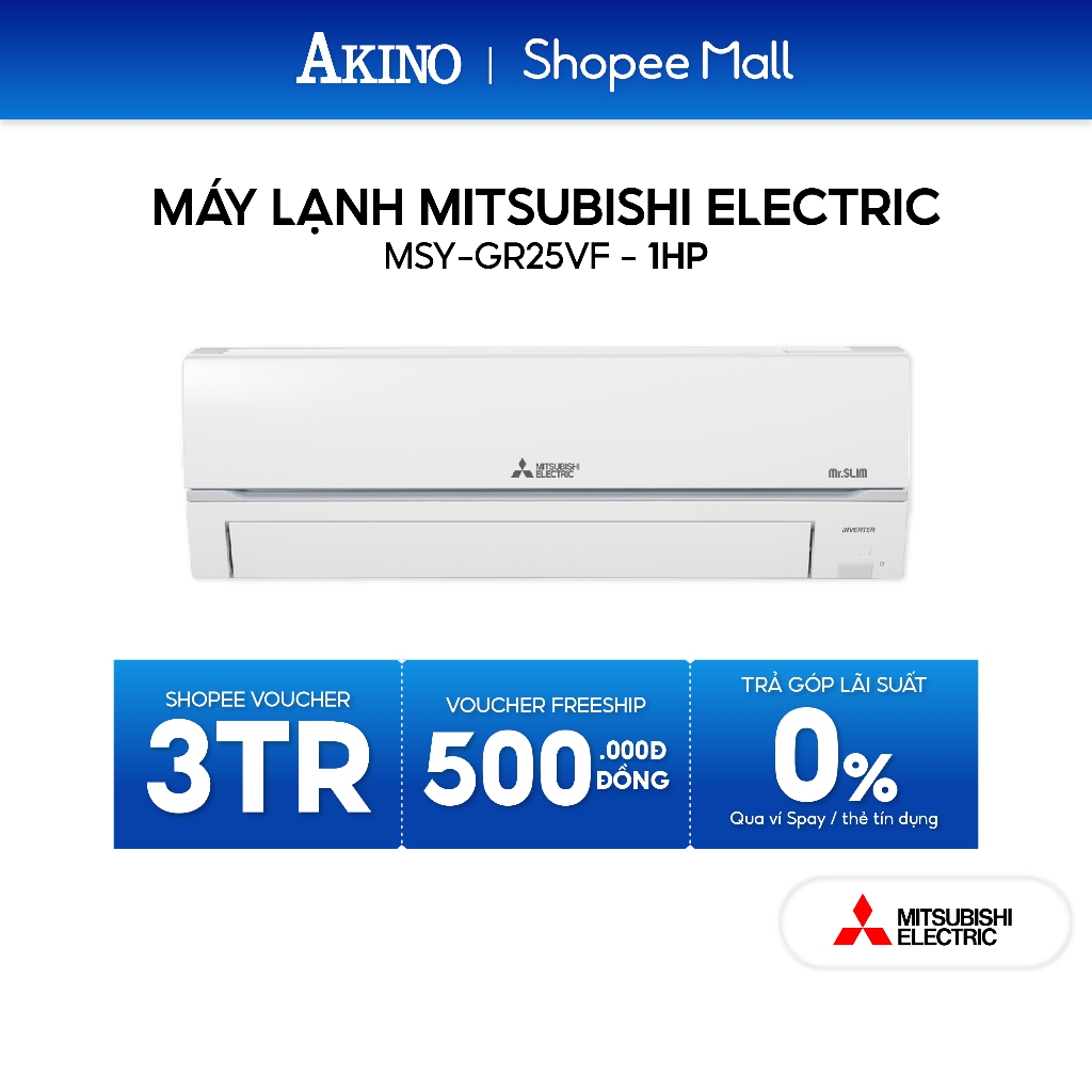 MSY-GR25VF I Máy Lạnh Mitsubishi Electric Inverter Tiết Kiệm Điện 9.000BTU/1.0HP/1.0Ngựa