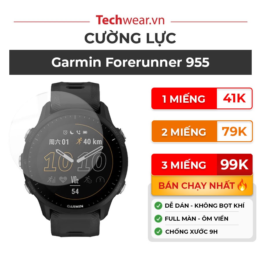 [Mua nhiều giá tốt] Cường lực Garmin Forerunner 955 ✓ Hàng có sẵn giao ngay trong nước