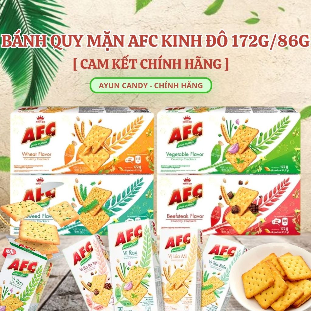 [HỎA TỐC 172G/86G] Bánh Cracker AFC - Bánh Quy Mặn AFC - Bánh Quy Giòn Vị Rau Củ - Bánh cracker vị r