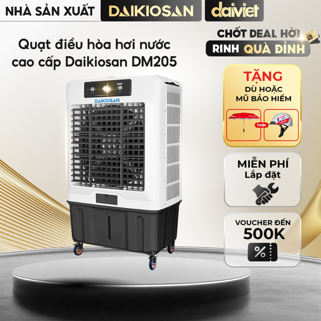 Quạt Điều Hòa Hơi Nước Daikiosan DM205 Công Nghệ Khử Mùi Diệt Khuẩn Có Kèm Đá Khô  – Hàng chính hãng