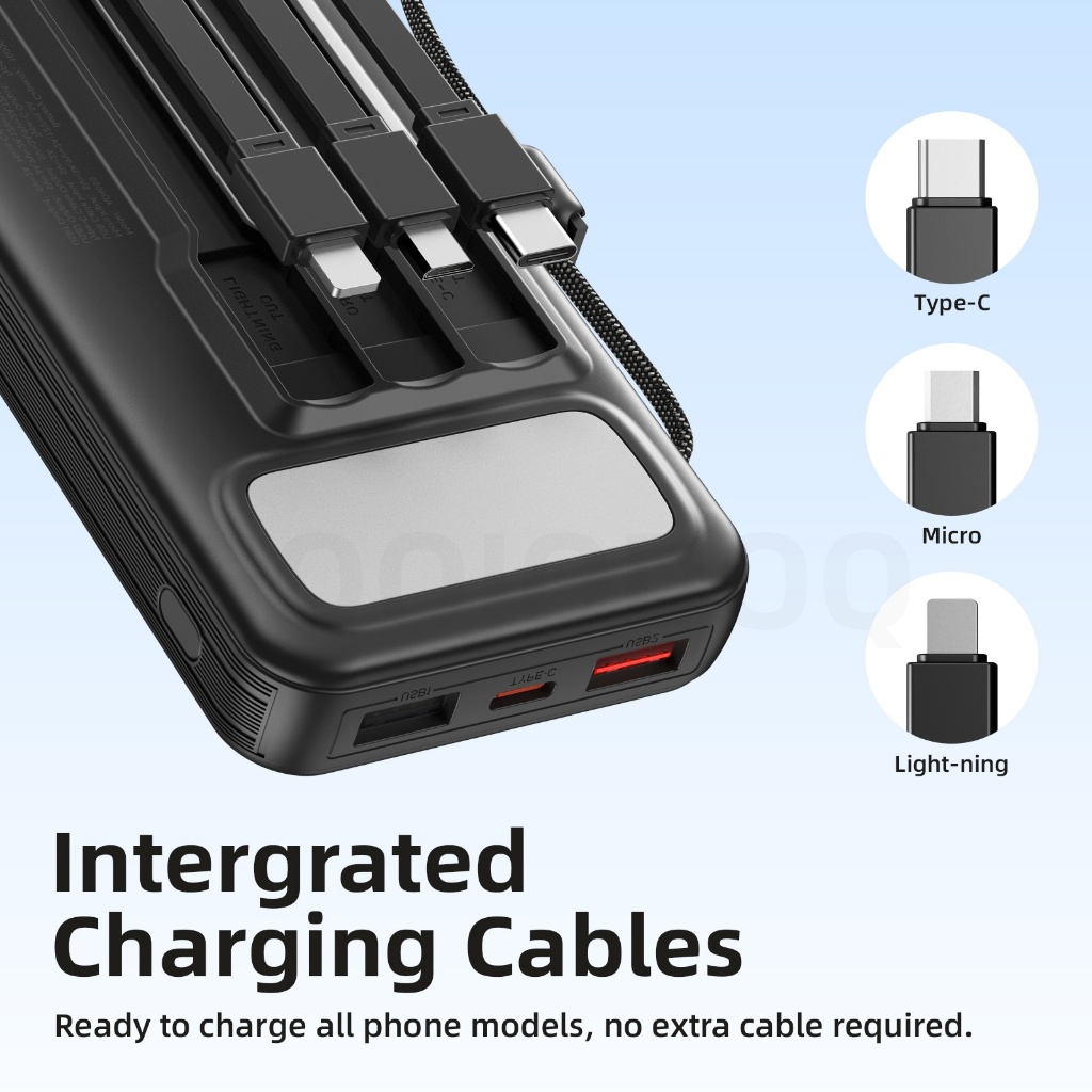 Sạc Dự Phòng 9 Cổng GOOJODOQ 20000mAh - Cáp Tích Hợp Sẵn, Sạc Nhanh PD, Có Màn Hình Số | BigBuy360 - bigbuy360.vn